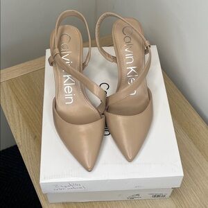 Calvin Klein Nude Slingback Heels